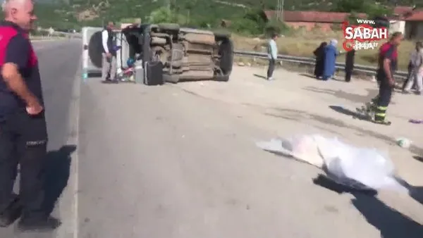 Amasya’da araç devrildi: Aynı aileden 1 ölü, 4 yaralı | Video