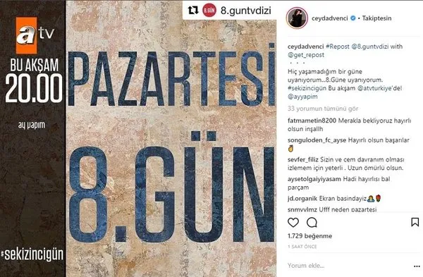 Ünlülerin Instagram paylaşımları (19.03.2018)