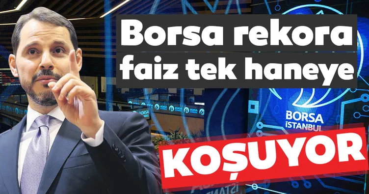 Borsa rekora faiz tek haneye koşuyor