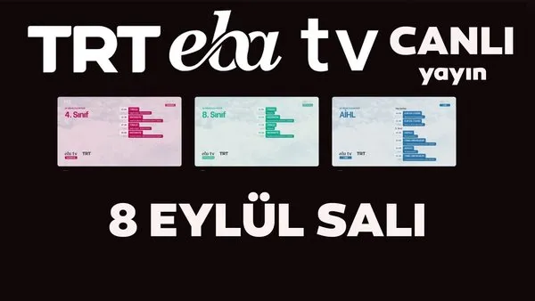 TRT EBA TV canlı izle! (8 Eylül 2020 Salı) 'Uzaktan Eğitim' Ortaokul, İlkokul, Lise kanalları canlı yayın | Video