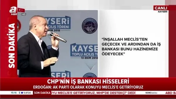 Cumhurbaşkanı Erdoğan Kayseri'de toplu açılış töreninde konuştu