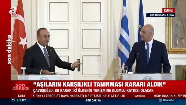 Dışişleri Bakanı Mevlüt Çavuşoğlu ve Yunan mevkidaşı Nikos Dendias'tan ortak basın toplantısı