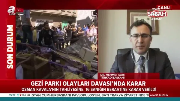 Türkad Başkanı Mehmet Sarı Gezi davası kararını A Haber’de yorumladı | Video