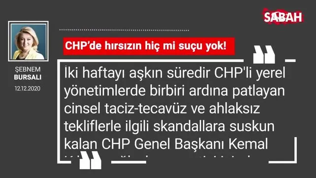 Şebnem Bursalı 'CHP’de hırsızın hiç mi suçu yok!'