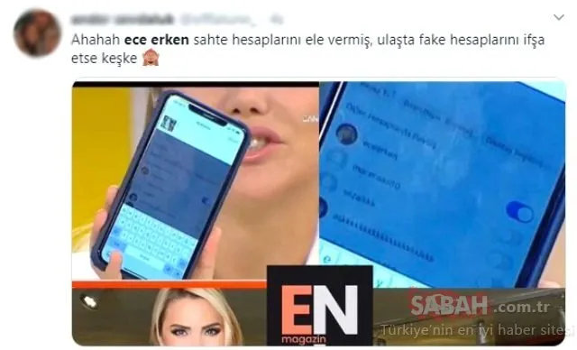 Ece Erken’in sosyal medya hesapları ifşa oldu! Ece Erken’in Instagram ile imtihanı devam ediyor!