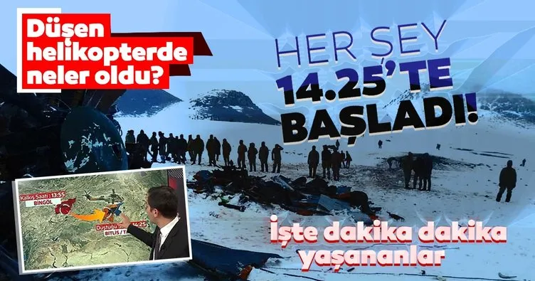 SON DAKİKA: İşte Bitlis’teki helikopter kazasında dakika dakika yaşananlar! Korgeneral Osman Erbaş 13.55’te...