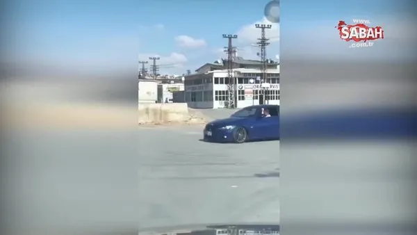 Konya'da drift atan lüks otomobil kamerada!