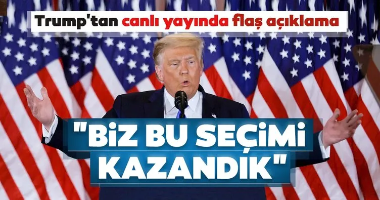 Son dakika: ABD seçimleri sonrası Trump'tan canlı yayında açıklama! Biz seçimi kazandık