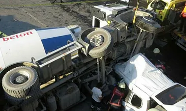 Bakırköy’de beton mikseri devrildi