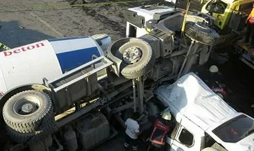 Bakırköy’de beton mikseri devrildi