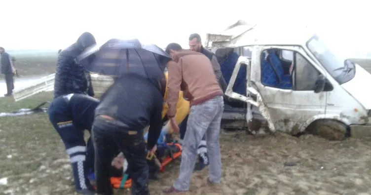 Tekirdağ’da maden işçilerini taşıyan kamyonet devrildi: 7 yaralı