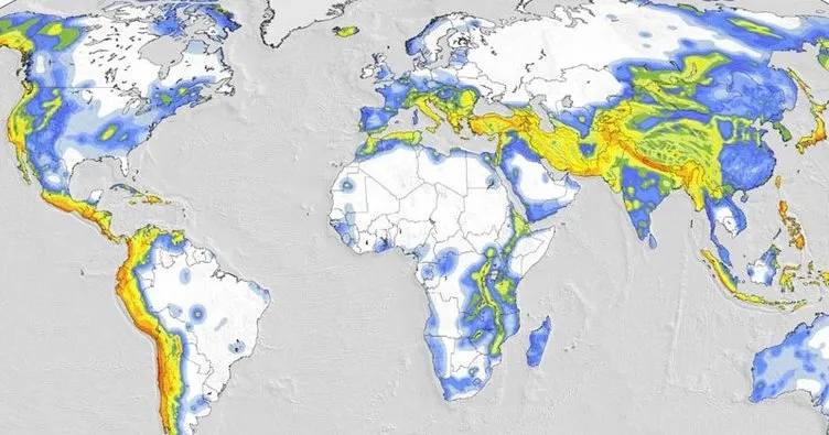 Dünya Deprem Haritası - Dünya Fay Hattı Haritası ile Yeryüzündeki Deprem Kuşakları ve Yerleri