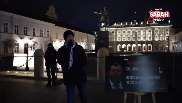 Polonya‘da eksi 4 derecede Filistin'e destek gösterisi | Video