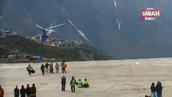 Hindistan’da helikopter kendi etrafında dönerek pist dışına indi | Video