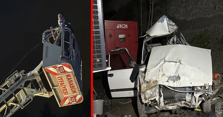 Karabük’te feci kaza! Freni boşalan otomobil bahçeye uçtu: 2 yaralı