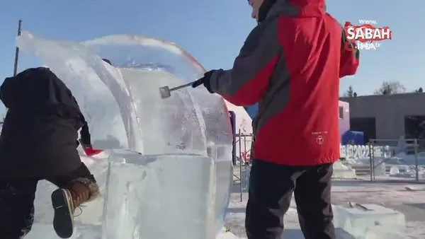 Çin'de kar ve buz heykeli festivali başladı