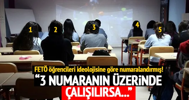 FETÖ öğrencileri kendine yakınlığına göre numaralandırmış!