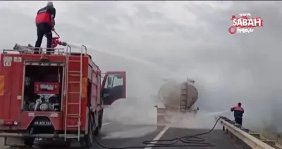 Osmaniye’de seyir halindeki tanker alev aldı | Video
