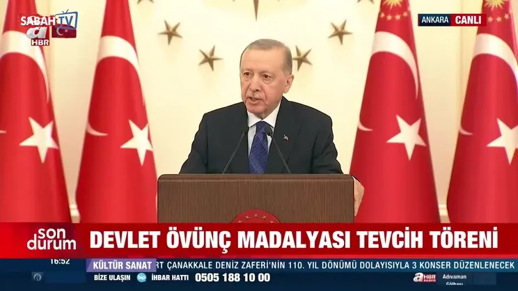 Devlet Övünç Madalyası Tevcih Töreni'nde Başkan Erdoğan'dan önemli açıklamalar!
