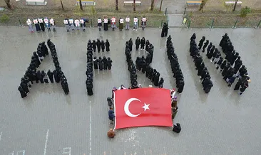 Öğrenciler bedenleriyle Afrin yazdı