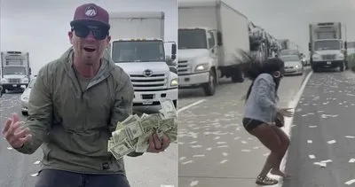 ABD’de şoke eden olay! Paralar yola saçıldı: Trafik kilitlendi!