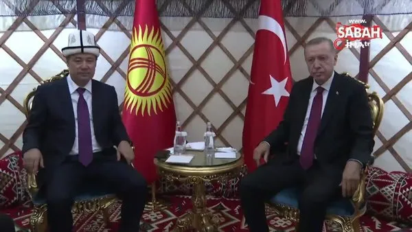 Cumhurbaşkanı Erdoğan, Kırgızistan Cumhurbaşkanı Sadır Caparov ile görüştü | Video