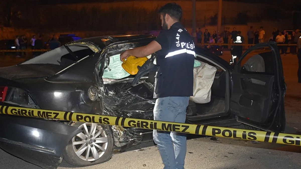 Kırıkkale'de trafik kazası sonrası olay yeri.
