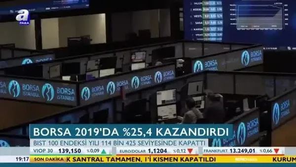 Borsa 2019'da yüzde 25,4 kazandırdı