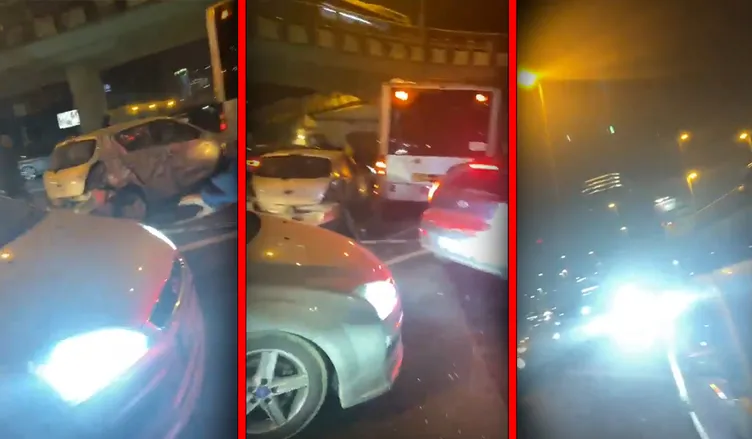 15 Temmuz Şehitler Köprüsü girişinde korkutan kaza: Kontrolden çıkan metrobüs 4 araca çarptı!