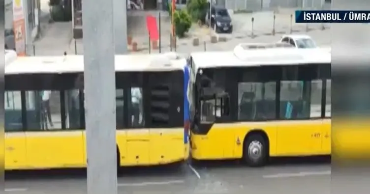 Ümraniye’de 3 İETT otobüsü zincirleme kaza yaptı