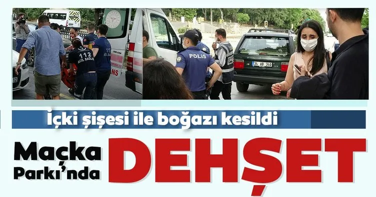 Maçka Parkı’nda dehşet: İçki şişesini sağlık çalışanının başında parçaladı