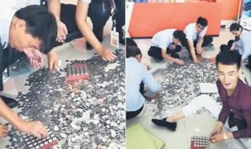 Arabanın ücretini bozuk parayla ödedi