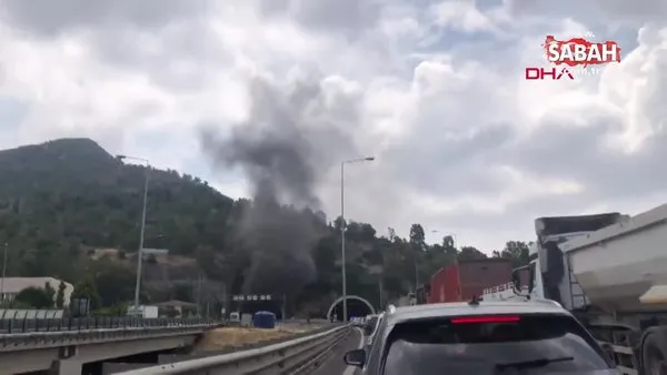 İzmir'deki Bayraklı Tüneli'nde TIR'da yangın! | Video