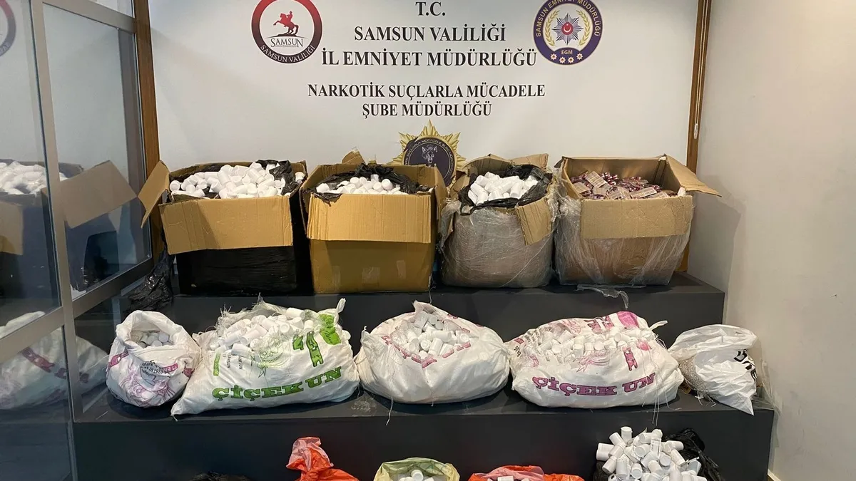 Samsun’da değeri 70 milyon TL olan hap ele geçirildi Samsun’da değeri 70 milyon TL olan hap ele geçirildi