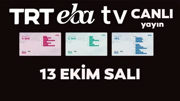 TRT EBA TV izle! (13 Ekim Salı) Ortaokul, İlkokul, Lise dersleri 'Uzaktan Eğitim' canlı yayın: EBA TV ders programı | Video