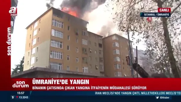 Son dakika haberi: Ümraniye'de 10 katlı binanın çatısında yangın! | Video