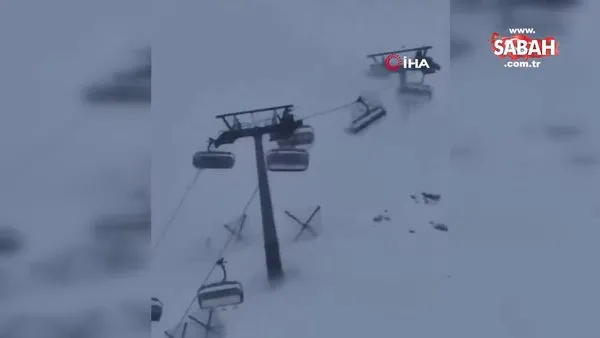 İtalya’da kayak merkezindeki telesiyejde korku dolu anlar kamerada | Video