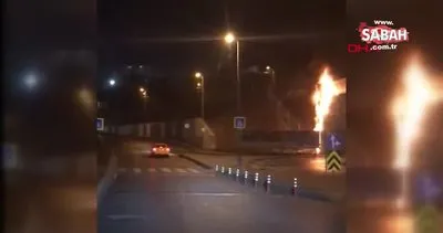 İstanbul Bayrampaşa’da metro köprüsünün dekoru alev alev yandı | Video