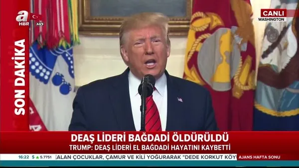 ABD Başkanı Donald Trump'tan canlı yayında 'Ebubekir el-Bağdadi' açıklaması!