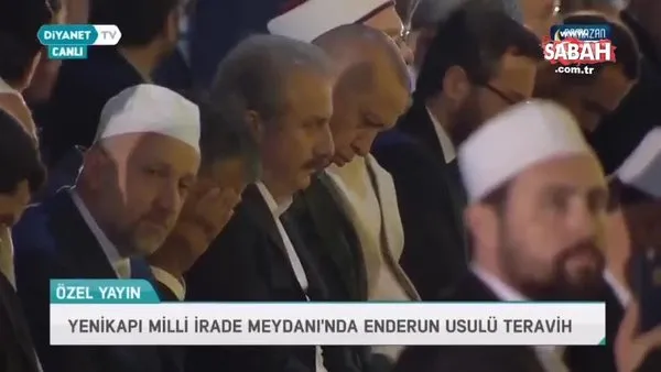 Başkan Erdoğan yüz binlerce kişiyle birlikte Yenikapı’da, teravih namazında