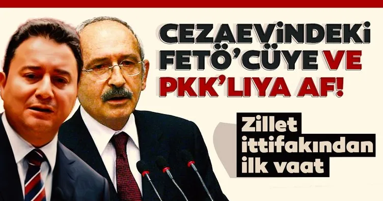 Zillet ittifakından ilk vaat! Cezaevindeki FETÖ’cüye ve PKK’lıya af!