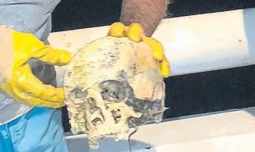 Trol ağına insan kafatası takıldı