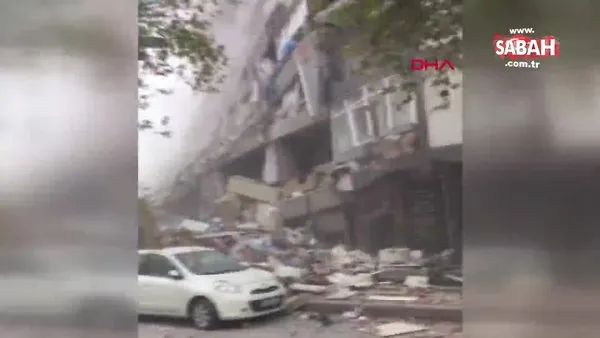 İzmir Bayraklı'da bir bina böyle yıkıldı | Video