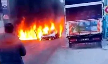 İstanbul'da facia teğet geçti: Alev alev yandı 7 araca çarparak durabildi! #istanbul