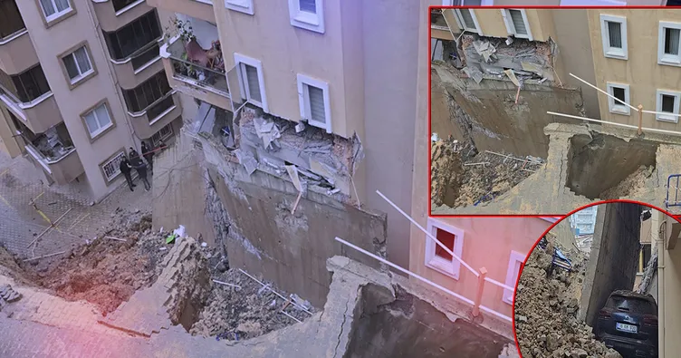 Bursa’da 7 katlı binada büyük panik: İstinat duvarı çöktü!