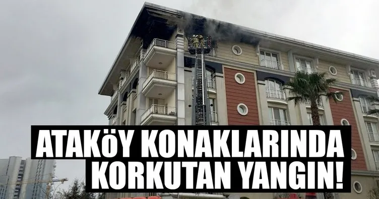 Ataköy Konaklarında bir ev alev alev yandı