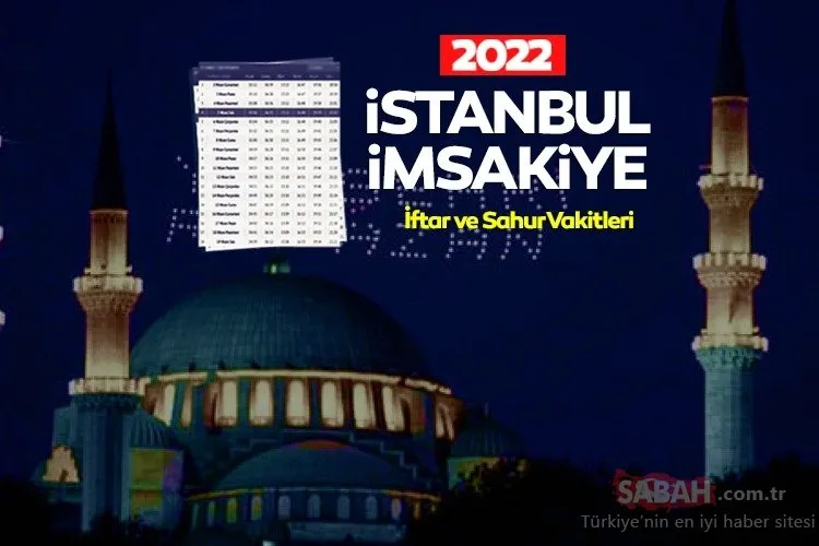 İSTANBUL İMSAKİYE 2022 | İstanbul sahur, imsak ve iftar vakti saat kaçta? İstanbul imsakiye 2022 ile iftar saati, iftar vakti, teravih namazı ve imsak vakitleri belli oldu!