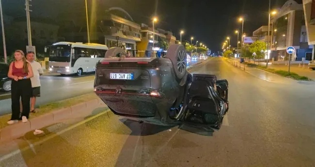 Antalya’da feci kaza! Virajı alamayan araç takla attı sürücü yaralandı