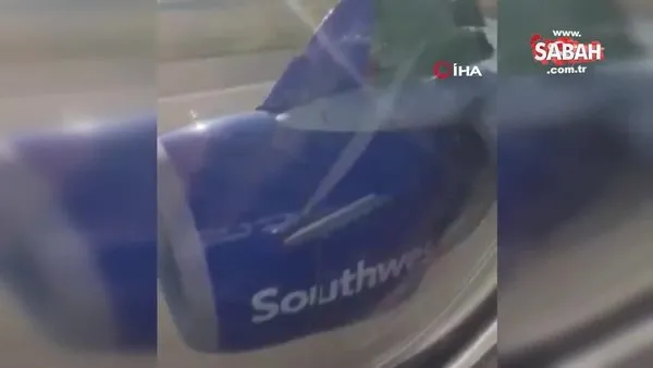 ABD’de kalkış sırasında uçağın motor kapağı koptu | Video