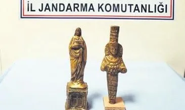 Antalya’da 2 altın heykel ele geçirildi